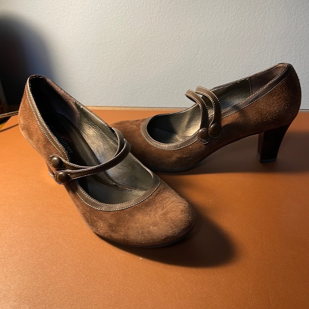 Brown Suede Naturalizer Mary Janes